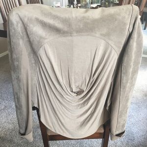 BCBGMAXAZRIA Beige Draped Jacket